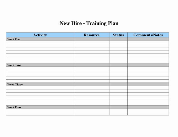 training list template